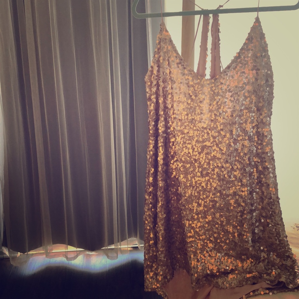high-low sequined cocktail dress by NSR
